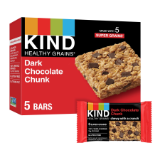 KIND HEALTHY GRAIN DARK CHOCOLATE CHUNK SNACK BARS 1.2OZ 5 COUNT BOX