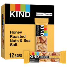 KIND GLUTEN FREE HONEY ROASTED NUTS SEA SALT SNACK BARS 1.4 OZ 12 COUNT BOX