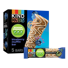 KIND KIDS BLUEBERRY MUFFIN BAR TREE NUT PEANUT FREE 6.2 OZ BOX 5 BARS