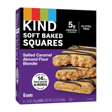 KIND SOFT BAKED GLUTEN-FREE SALTED CARAMEL ALMOND FLOUR BLONDIE SQUARES 1.4 OZ 6 COUNT BOX