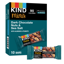 KIND MINIS DARK CHOCOLATE NUTS SEA SALT SNACK BARS 10 CT 0.7 OZ