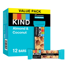 KIND GLUTEN FREE ALMOND COCONUT SNACK BARS VALUE PACK 12 COUNT BOX 1.4 OZ