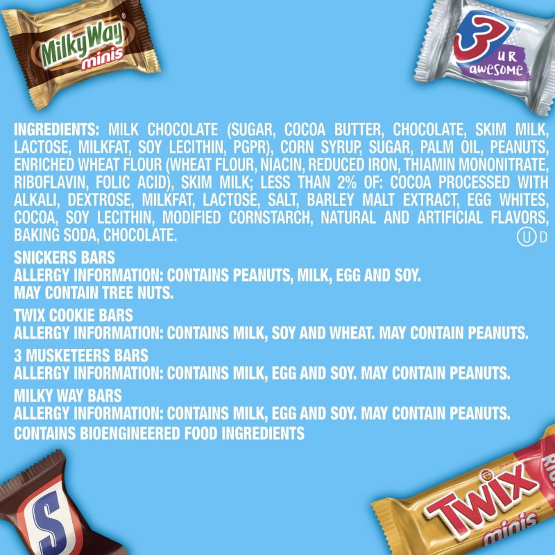 MARS MIXED SNICKERS TWIX MORE MINIS CHOCOLATE BARS VARIETY PACK 8.31 OZ