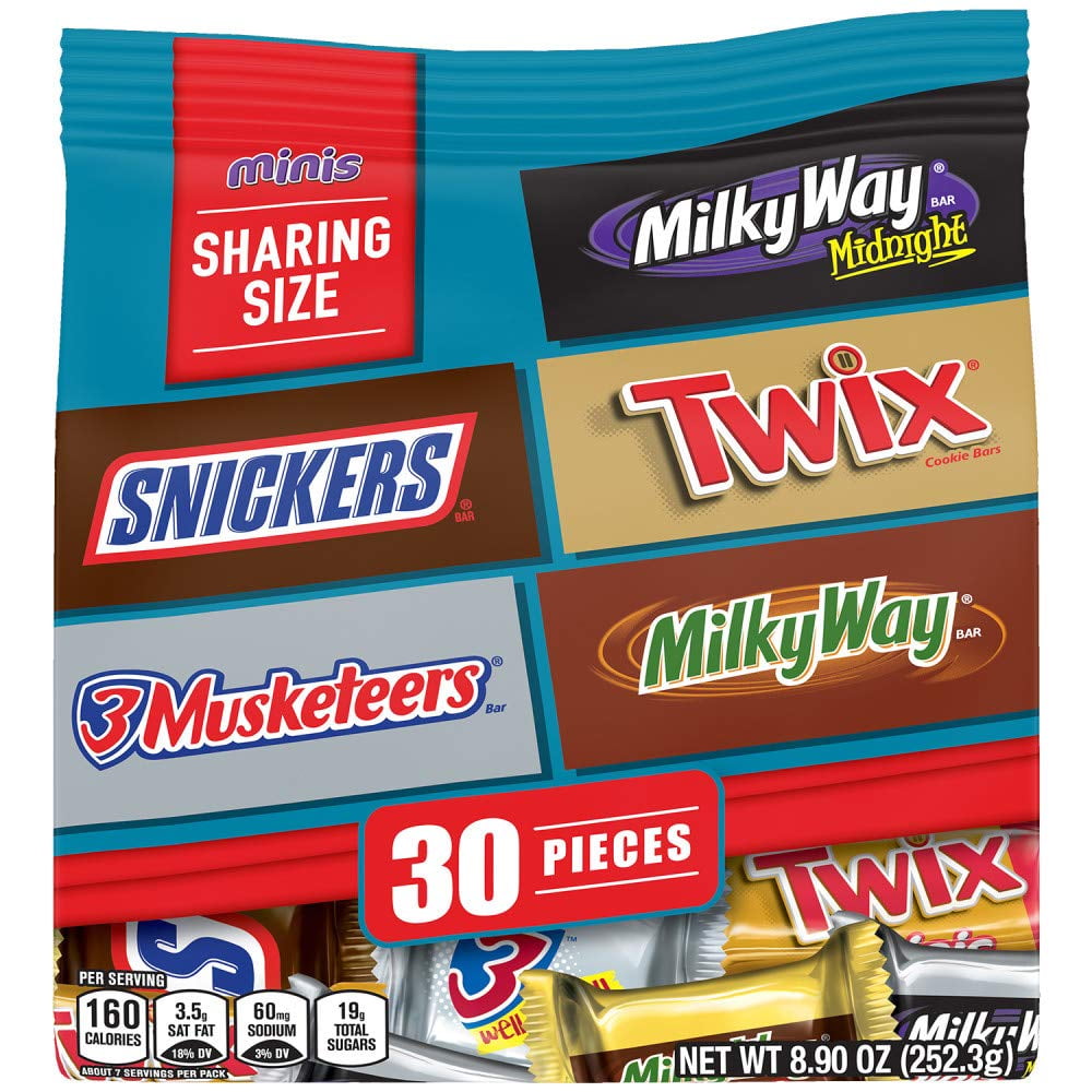 MARS CHOCOLATE FAVORITES SNICKERS TWIX 3 MUSKETEERS MILKY WAY MINIS CANDY BARS