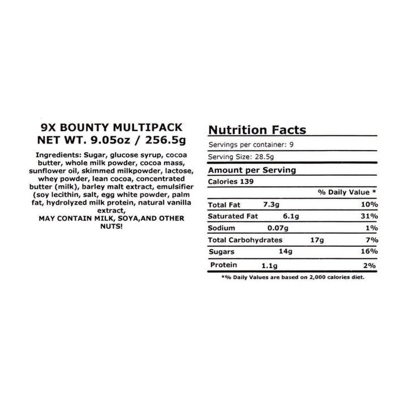 MARS BOUNTY COCONUT MILK CHOCOLATE BAR 9.05 OZ. - DELICIOUS COCONUT MILK CHOCOLATE BAR, 9.05 OZ.