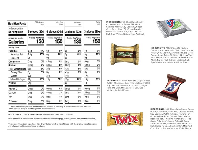 MARS ASSORTED CHOCOLATE MINI BARS MILKY WAY TWIX SNICKERS 3 MUSKETEERS HALLOWEEN VARIETY PACK
