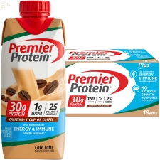 PREMIER PROTEIN SHAKE 30G PROTEIN CAFE LATTE 11 FL OZ 18 CT