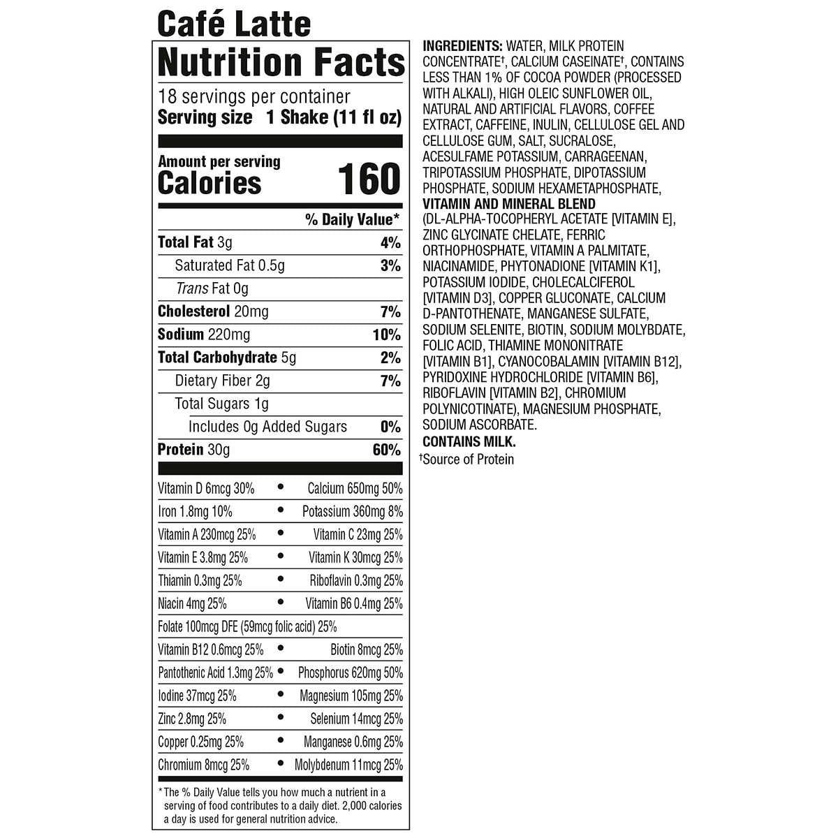 PREMIER PROTEIN CAFE LATTE SHAKES 11 FL OZ PACK OF 18
