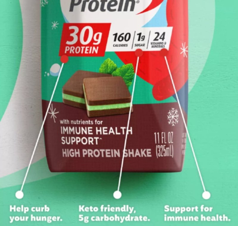 PREMIER PROTEIN SHAKES 11 FLUID OUNCE PACK OF 18 WINTER MINT CHOCOLATE FLAVOR
