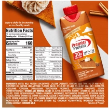 PREMIER PROTEIN PUMPKIN SPICE 30G HIGH PROTEIN SHAKE 11 FL. OZ 15 PK