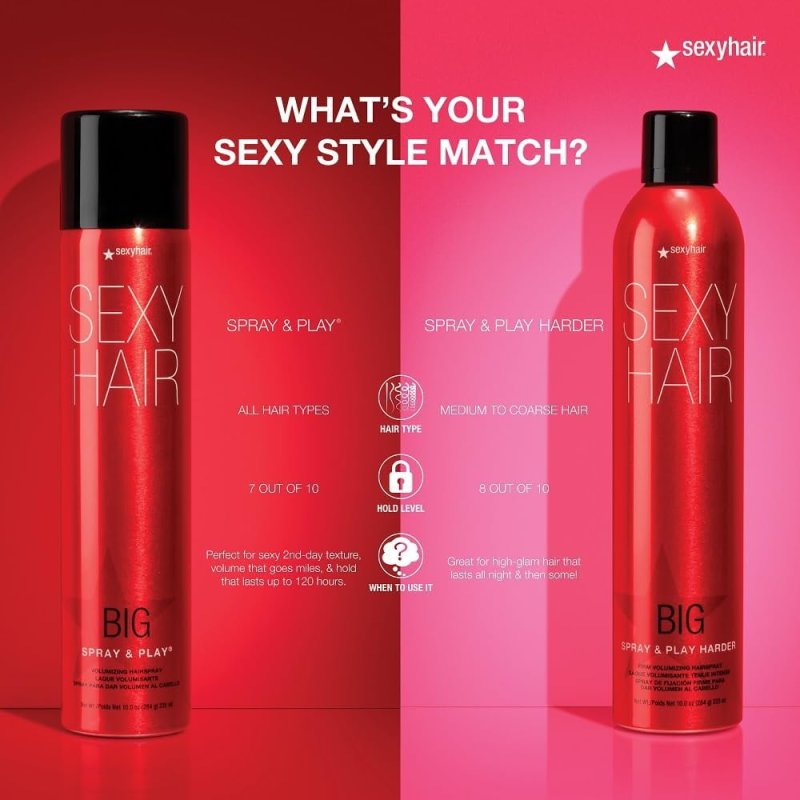 SEXY HAIR SPRAY AND PLAY VOLUMIZING HAIRSPRAY 10 OZ