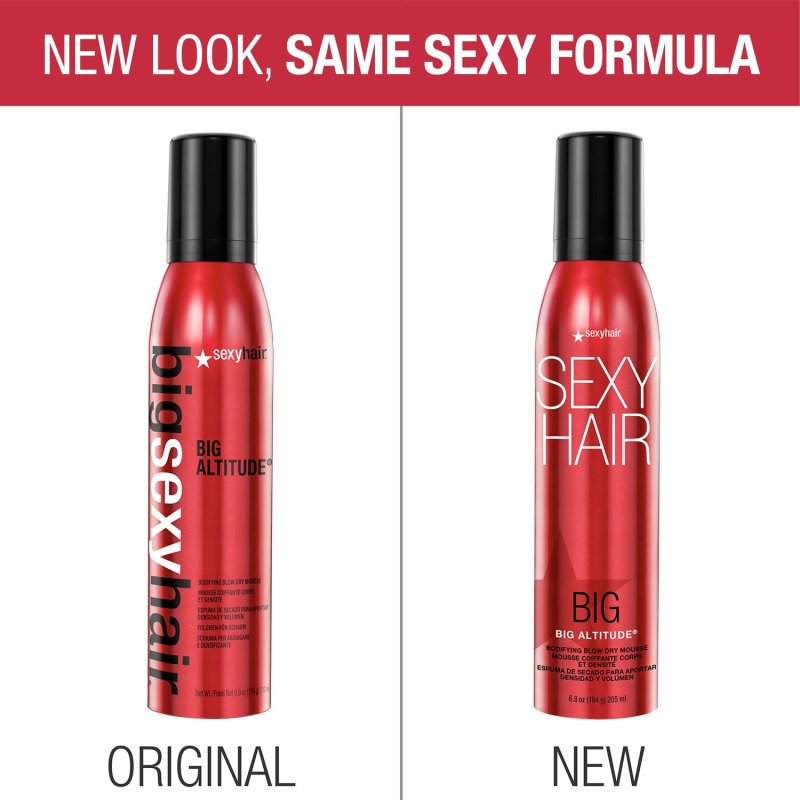 SEXY HAIR BIG ALTITUDE BODIFYING BLOW DRY MOUSSE 6.8 OZ FOR VOLUMINOUS HAIRSTYLES