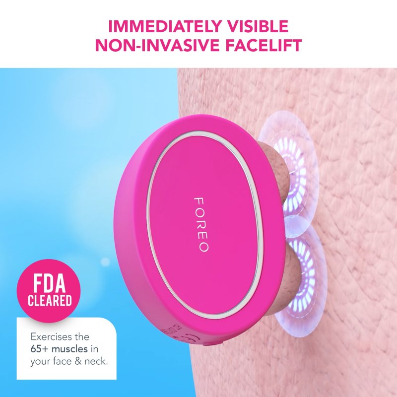 FOREO BEAR FACIAL TONING DEVICE IN FUCHSIA COLOR FOR SKIN TONING AND LIFTING