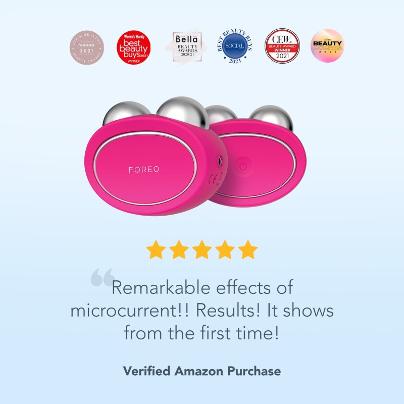 FOREO BEAR FACIAL TONING DEVICE IN FUCHSIA COLOR FOR SKIN TONING AND LIFTING