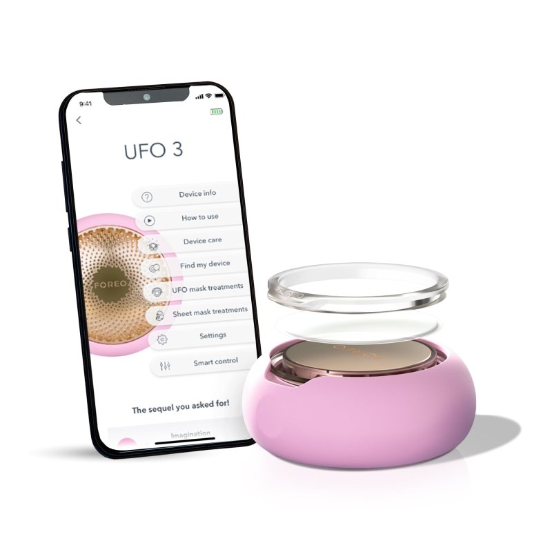 FOREO HYPER HYDRA UFO 3 BUNDLE FACE MOISTURISER DEVICE 14 UFO ACTIVATED MASKS HYDRATING NIGHT MASK RED