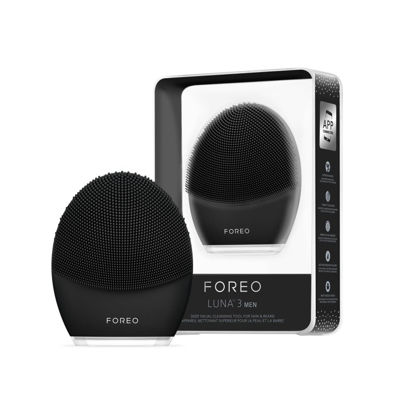 FOREO LUNA 3 MEN FACIAL CLEANSING FIRMING MASSAGE BRUSH SKIN BEARD BLACK