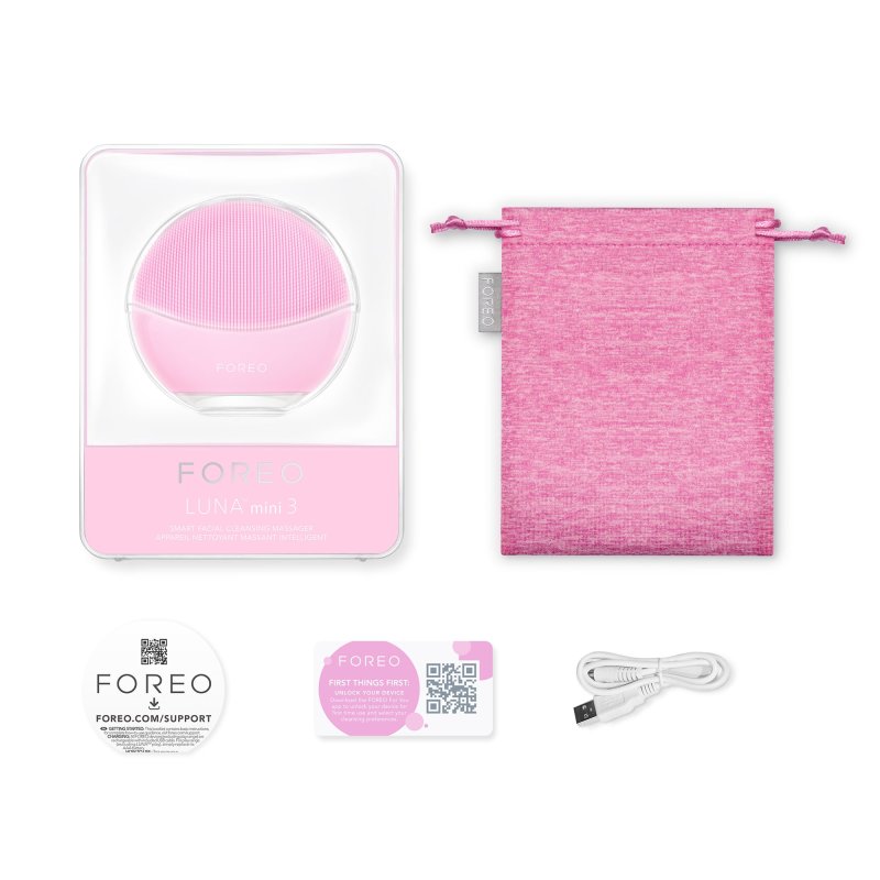 FOREO LUNA MINI 3 CLEANSING FACIAL BRUSH PEARL PINK