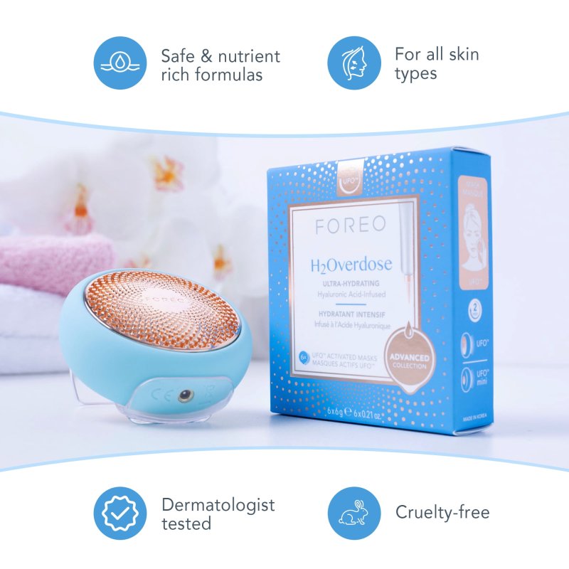 FOREO UFO MASKS H2OVERDOSE 2.0 6-PACK - DEEP HYDRATION SKINCARE