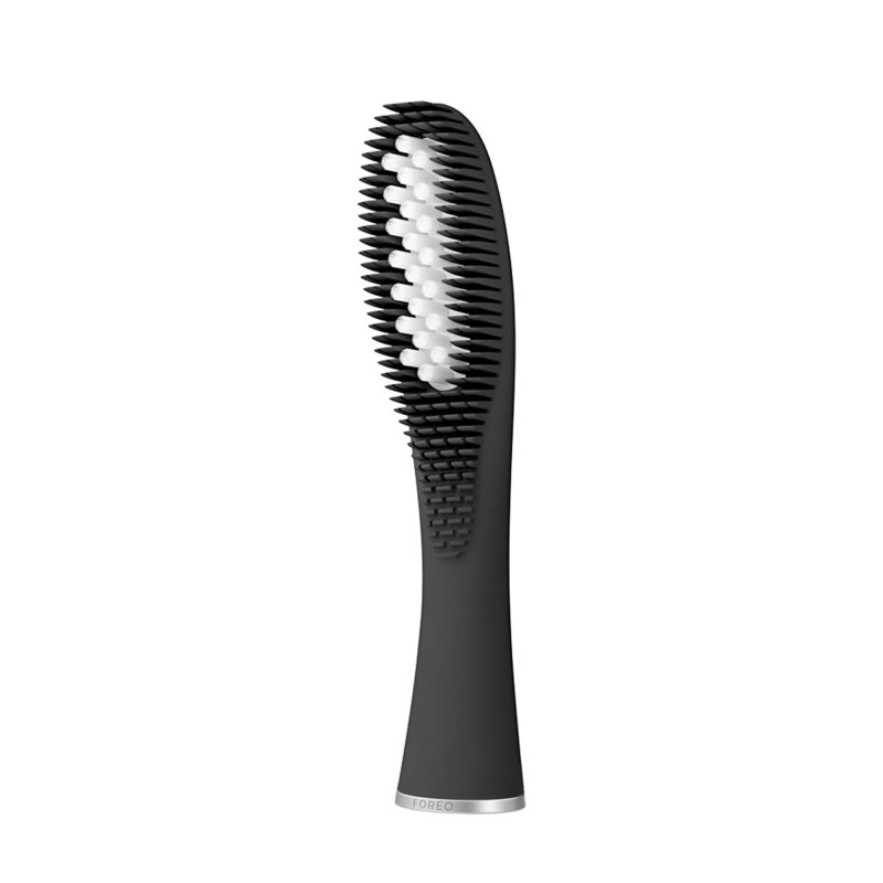 FOREO ISSA HYBRID WAVE BRUSH HEAD IN BLACK FOR EFFECTIVE CLEANING