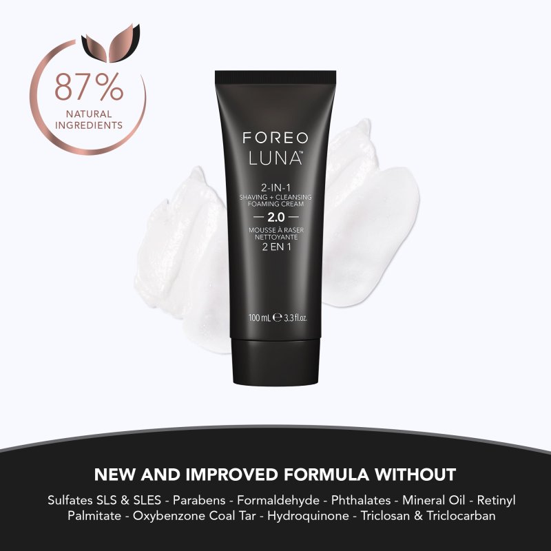 FOREO LUNA 2-IN-1 SHAVING AND CLEANSING FOAMING CREAM FOR SMOOTH SKIN