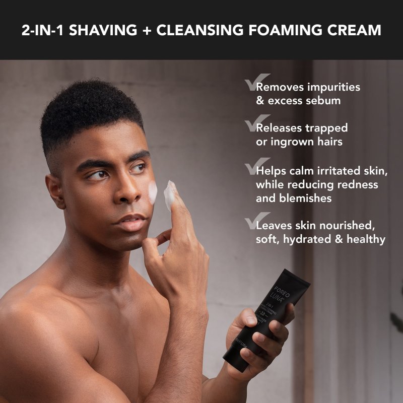 FOREO LUNA 2-IN-1 SHAVING AND CLEANSING FOAMING CREAM FOR SMOOTH SKIN