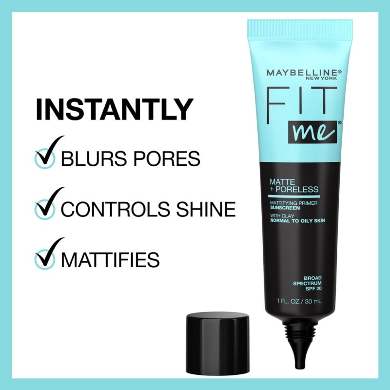 MAYBELLINE FIT ME MATTE PORELESS MATTIFYING FACE PRIMER CLEAR 1 FL OZ