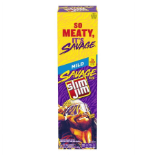 SLIM JIM SAVAGE MILD 3 OZ PACK OF 12 BEEF STICKS MEDIUM SPICY FLAVOR FOR SNACK