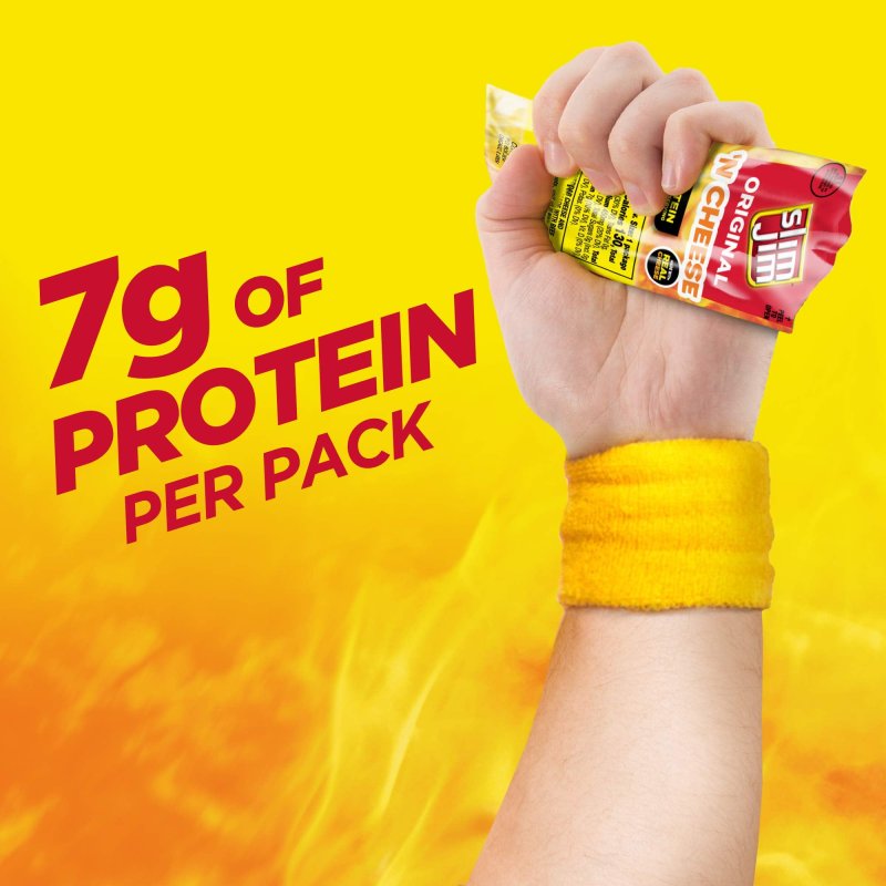 SLIM JIM BEEF N STF9 CHEESE SMOKED MEAT STICKS MILD FLAVOR 17G PROTEIN PER SERVING 3.0 OZ 18 COUNT