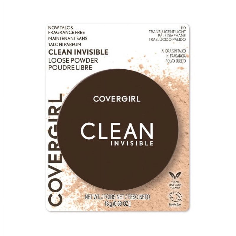COVERGIRL CLEAN INVISIBLE LOOSE POWDER 110 TRANSLUCENT LIGHT 0.63 OZ