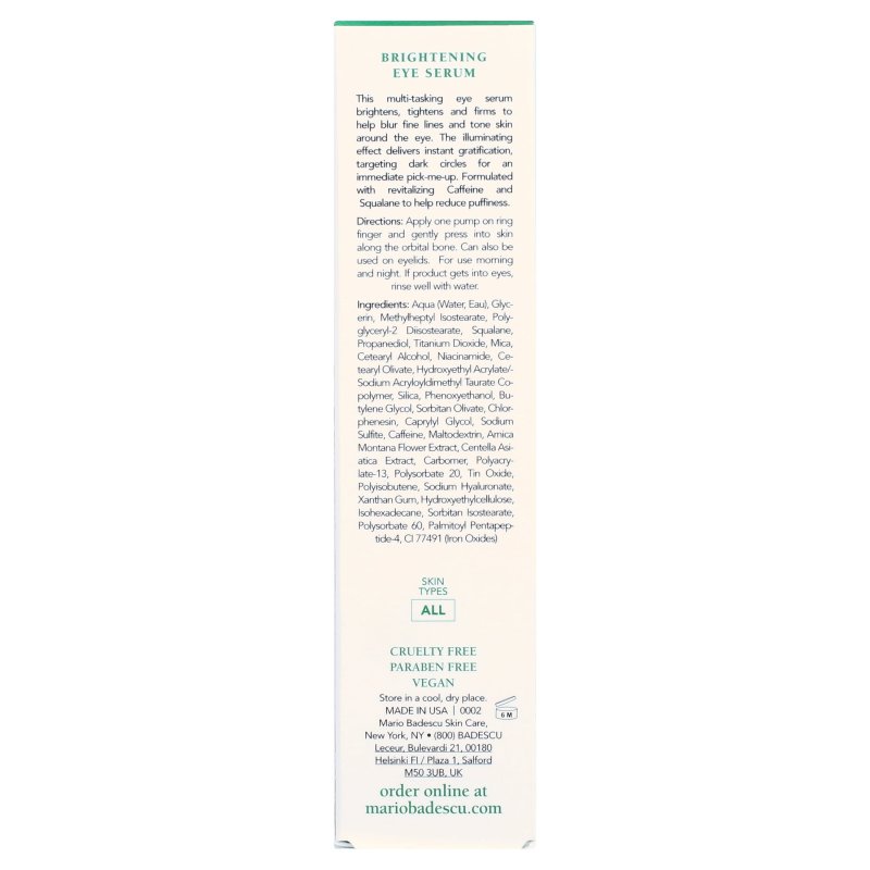 MARIO BADESCU BRIGHTENING UNDER EYE FACIAL SERUM SKIN CARE 14G 0.5OZ