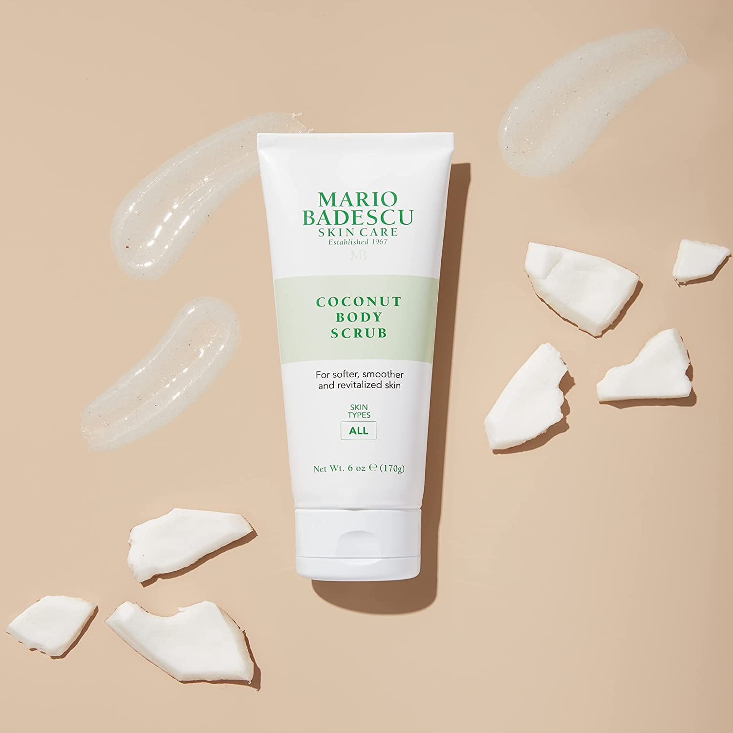 MARIO BADESCU COCONUT BODY SCRUB WITH SHEA AND MANGO BODY BUTTERS 6 OZ