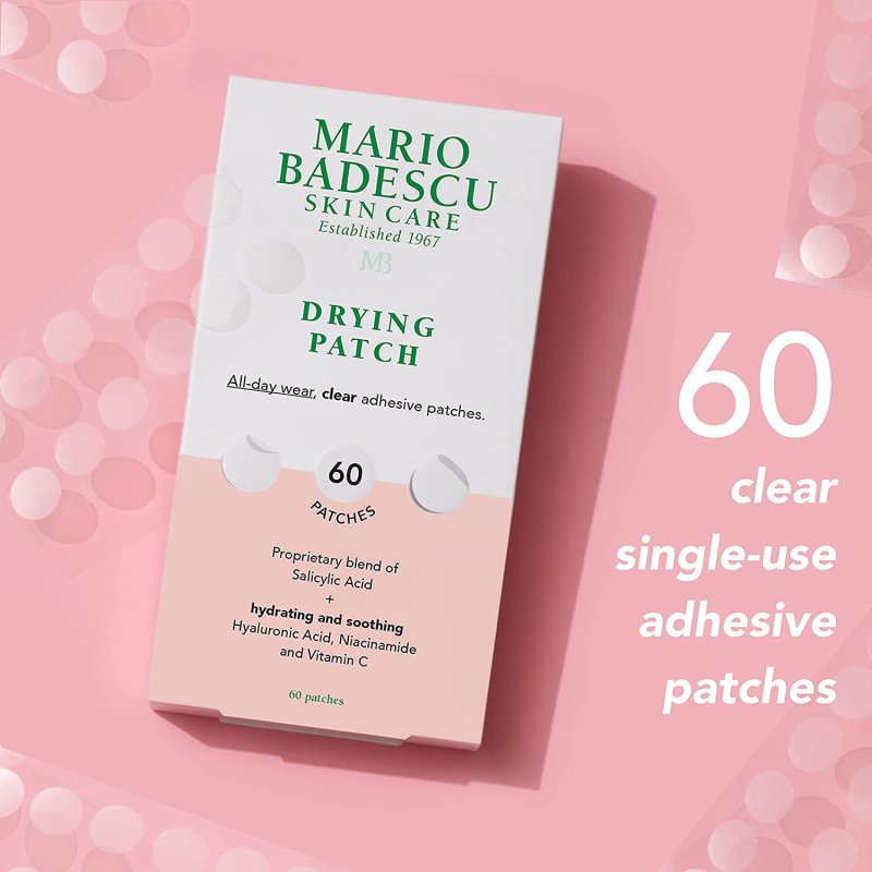 MARIO BADESCU DRYING PATCH 60 PIECE CLEAR INVISIBLE DAY NIGHT BLEMISH WHITEHEADS
