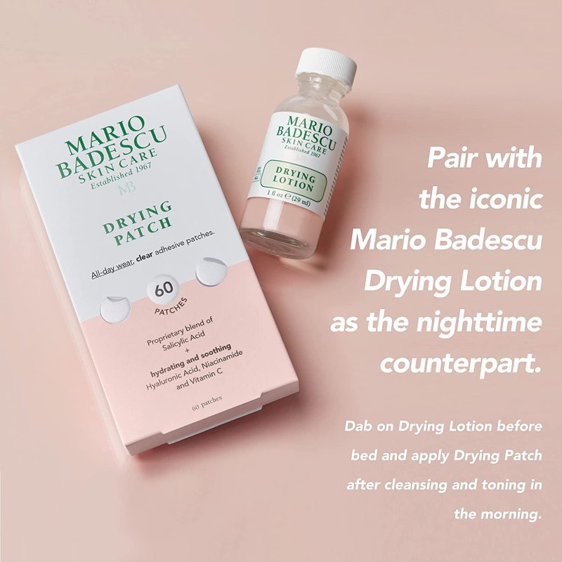 MARIO BADESCU DRYING PATCH 60 PIECE CLEAR INVISIBLE DAY NIGHT BLEMISH WHITEHEADS