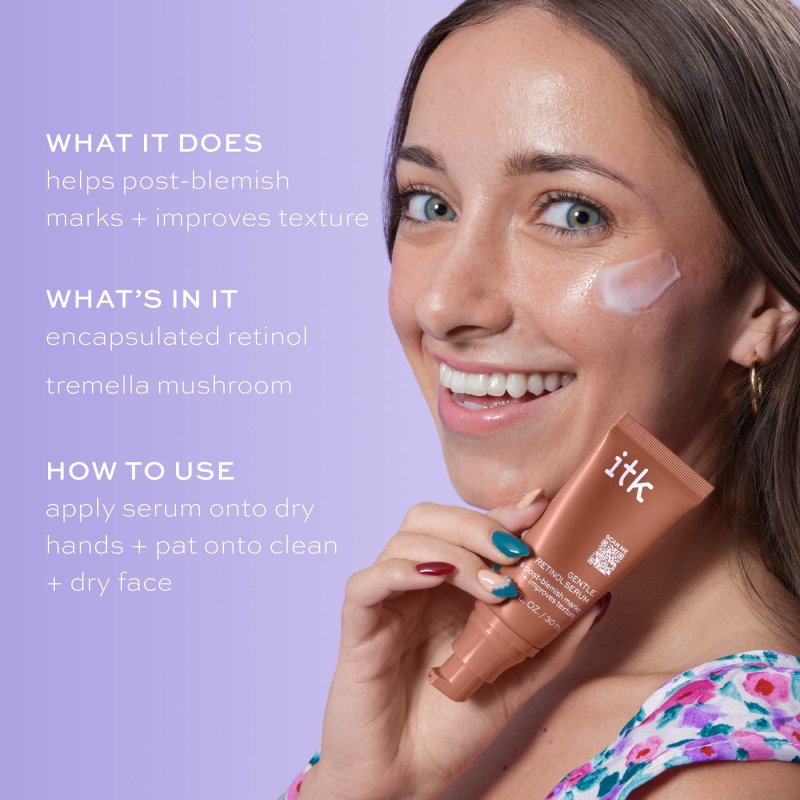 ITK SKINCARE HYDRATING NIGHTLY RETINOL SERUM FOR ALL SKIN TYPES 1 OZ