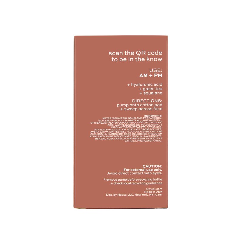 ITK SKINCARE HYDRATING MILKY FACE TONER HYALURONIC ACID SQUALANE ALL SKIN TYPES 5 OZ