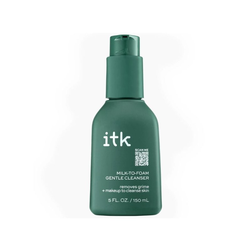 ITK MILK TO FOAM GENTLE CLEANSER 5 OZ PREBIOTIC GEL MOISTURIZER FOR ACNE PRONE 2 OZ