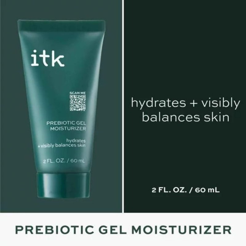 ITK MILK TO FOAM GENTLE CLEANSER 5 OZ PREBIOTIC GEL MOISTURIZER FOR ACNE PRONE 2 OZ