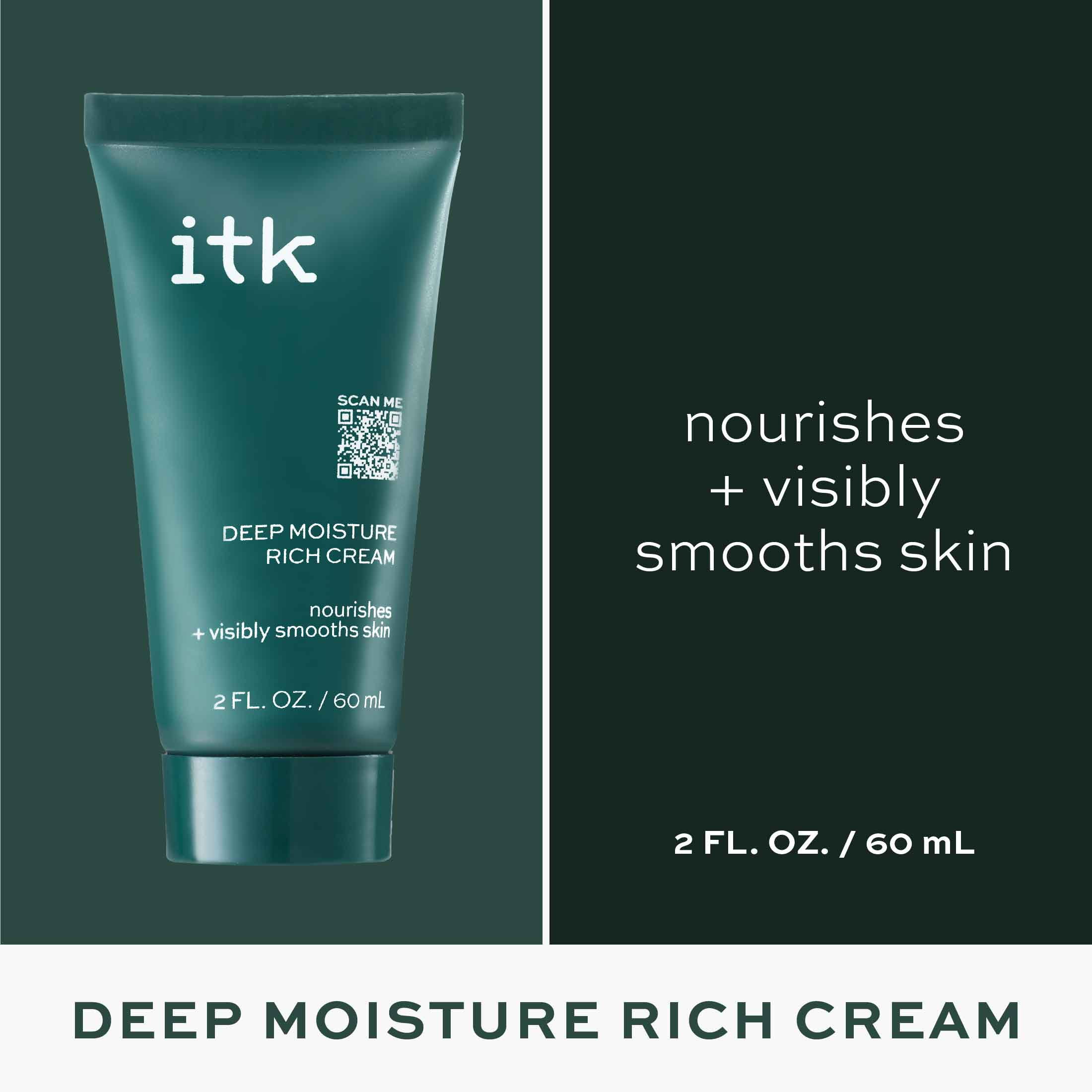 ITK DEEP MOISTURE RICH FACE CREAM HYALURONIC ACID CERAMIDES DRY SKIN 2 OZ