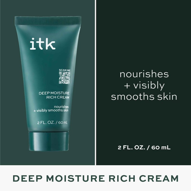 ITK DEEP MOISTURE RICH FACE CREAM HYALURONIC ACID CERAMIDES DRY SKIN 2 OZ