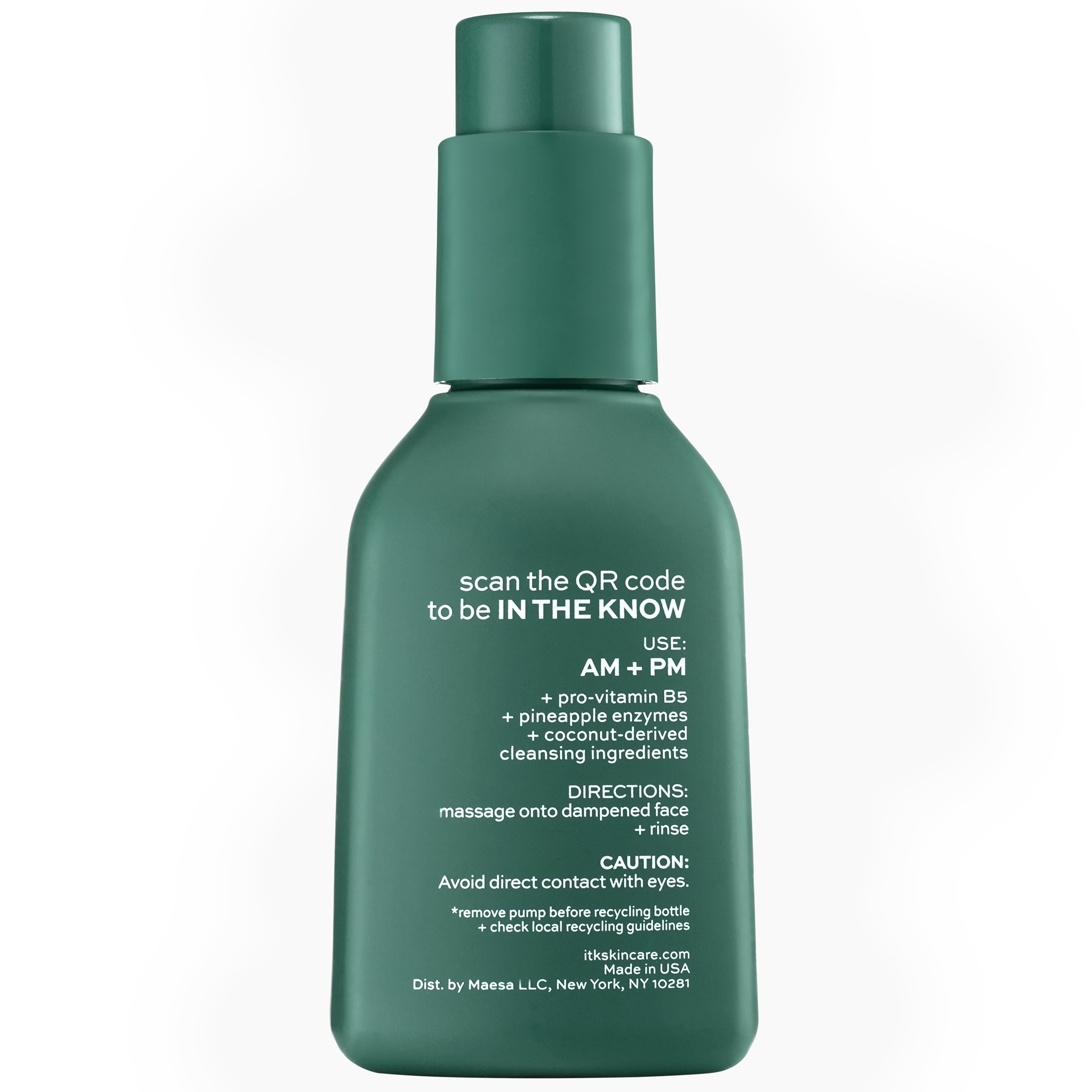 ITK SKINCARE MILK-TO-FOAM GENTLE CLEANSER WITH PROVITAMIN B5 2-IN-1 FACE WASH MAKEUP REMOVER 5 OZ