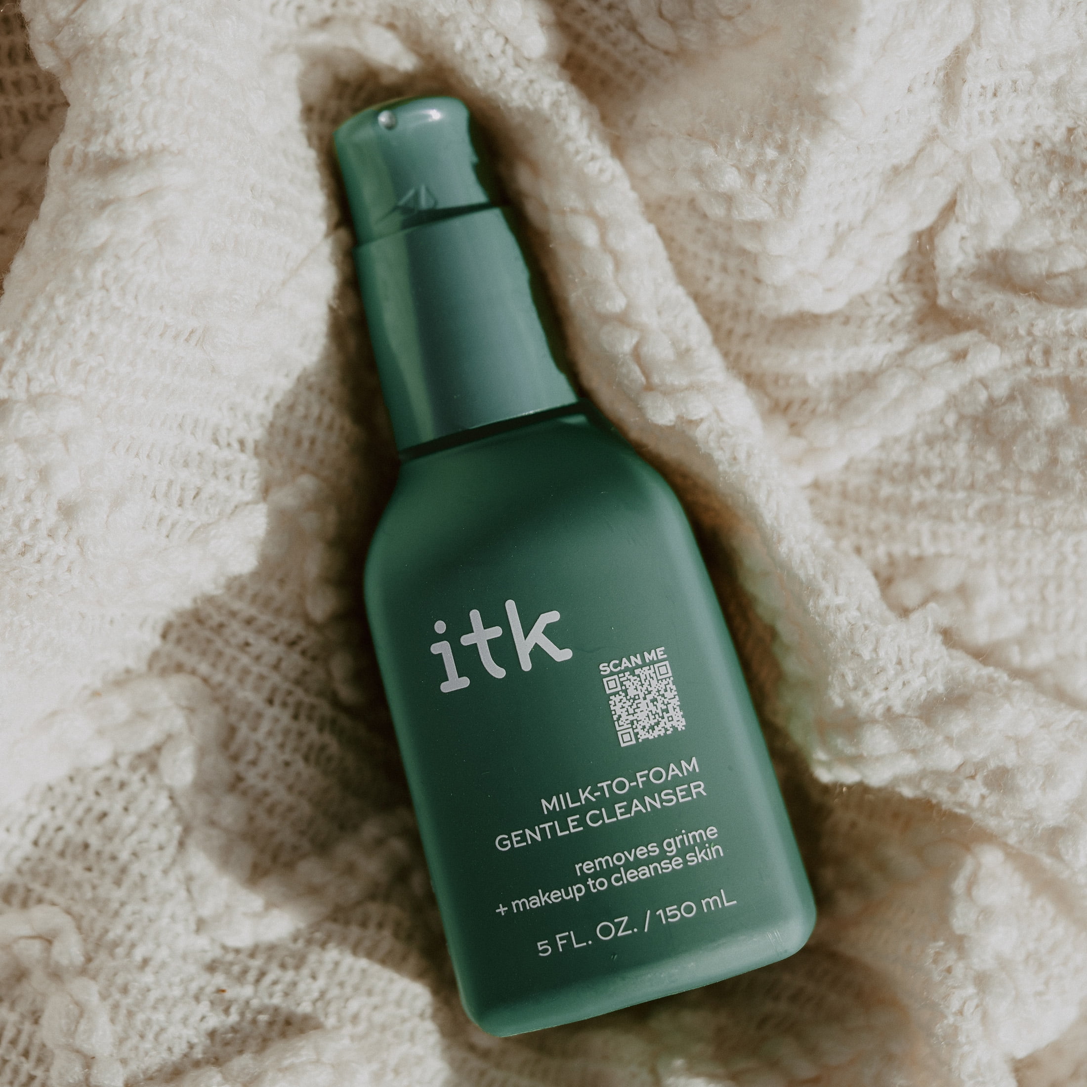 ITK SKINCARE MILK-TO-FOAM GENTLE CLEANSER WITH PROVITAMIN B5 2-IN-1 FACE WASH MAKEUP REMOVER 5 OZ
