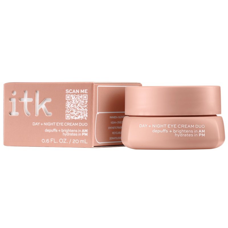 ITK SKINCARE DAY NIGHT EYE CREAM DUO UNDER EYE BRIGHTENING CERAMIDES 0.6 OZ