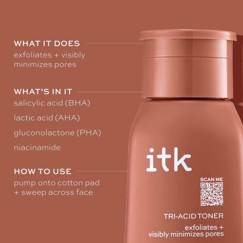 ITK SKINCARE TRI ACID TONER FACE EXFOLIATOR DARK SPOT CORRECTOR SALICYLIC ACID 5 OZ