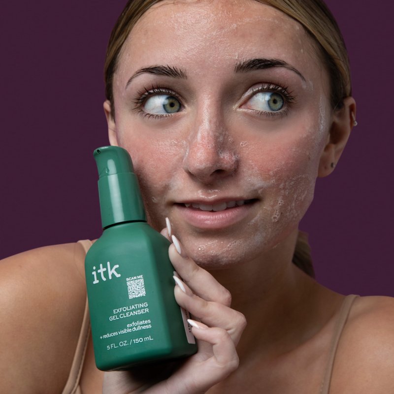 ITK SKINCARE EXFOLIATING GEL CLEANSER GLYCOLIC ACID ALL SKIN TYPES 5 OZ