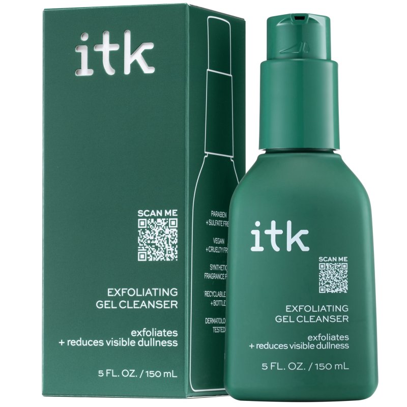 ITK SKINCARE EXFOLIATING GEL CLEANSER GLYCOLIC ACID ALL SKIN TYPES 5 OZ