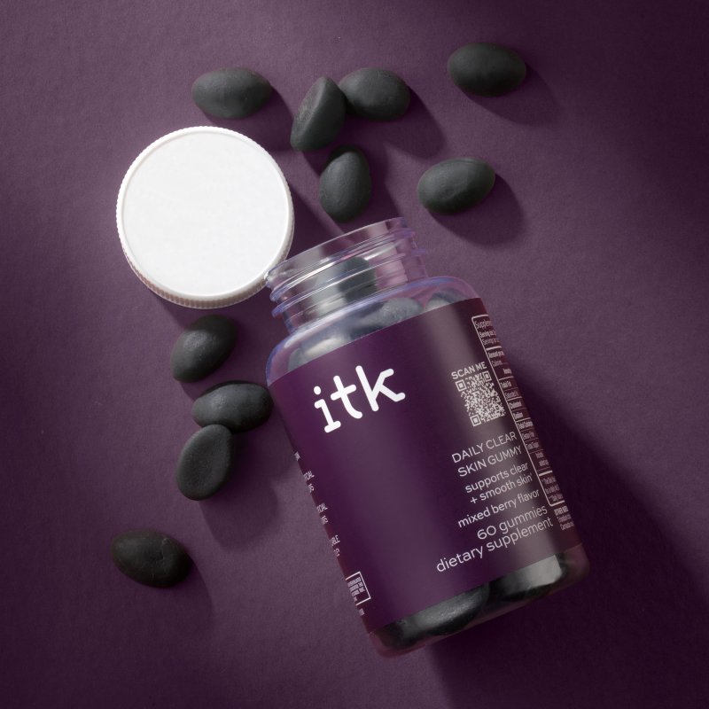 ITK DAILY CLEAR SKIN SUPPLEMENT PROBIOTICS ZINC MIXED BERRY 30-DAY SUPPLY 60 CT