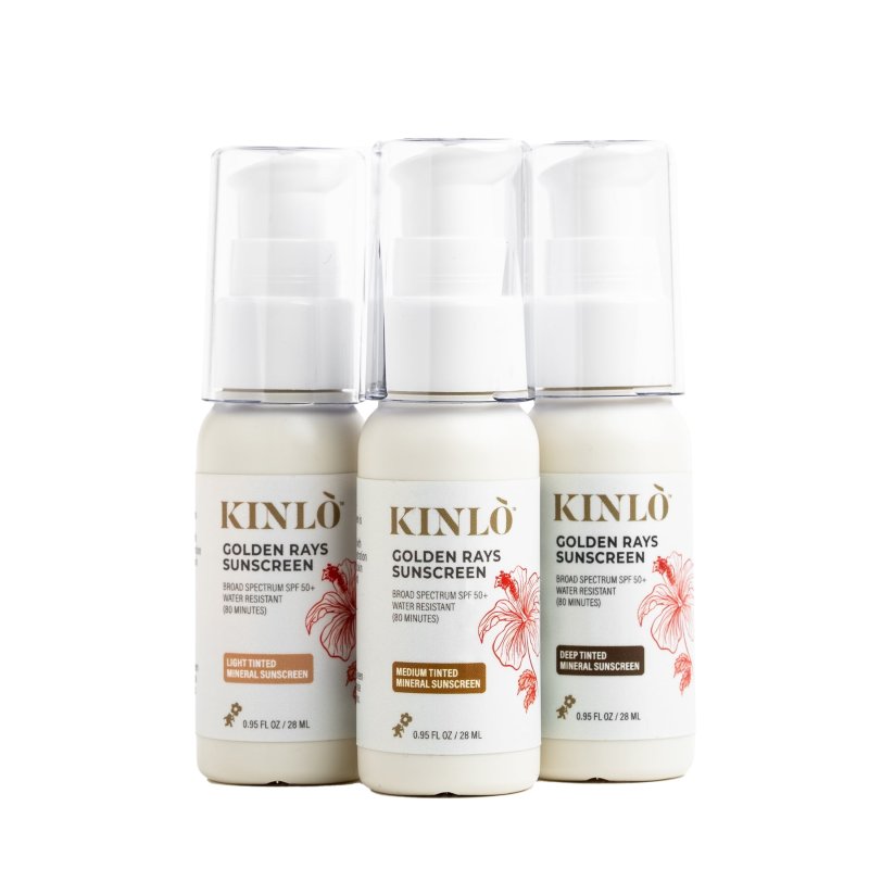 KINLO GOLDEN RAYS TINTED SUNSCREEN SPF 50 ACTIVE MINERAL SUNSCREEN REEF SAFE WATER
