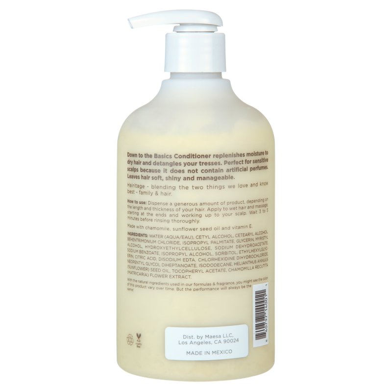 HAIRITAGE FRAGRANCE FREE DETANGLING HAIR CONDITIONER VITAMIN E SULFATE FREE 13 OZ