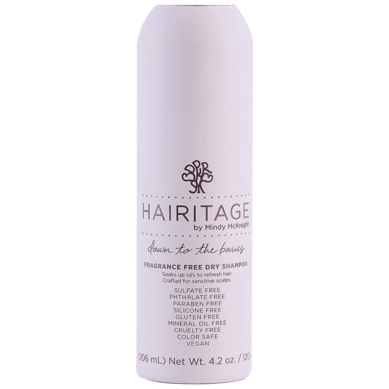 HAIRITAGE FRAGRANCE FREE DRY SHAMPOO SENSITIVE SCALP SULFATE FREE 4.2 OZ