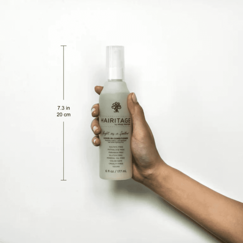 HAIRITAGE LIGHT AS A FEATHER DETANGLING LEAVE IN CONDITIONER SPRAY 6 FL OZ PACK OF 3 FOR SMOOTH HAIR